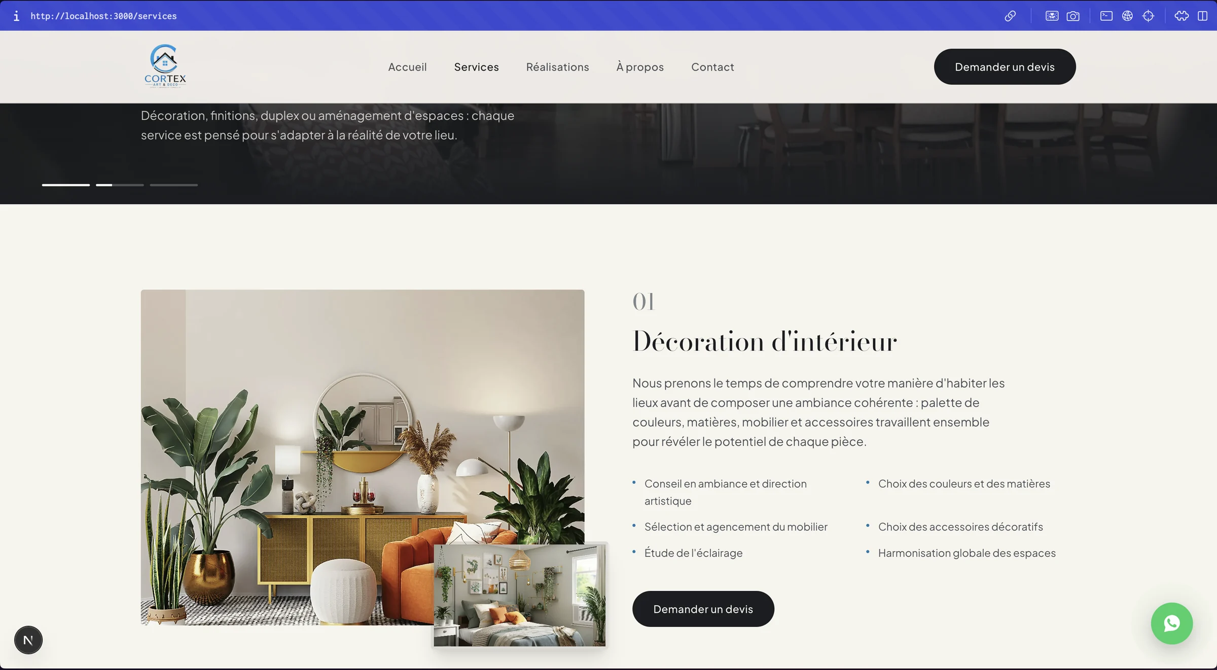 Service de décoration d'intérieur